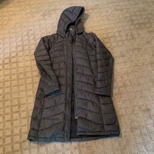 The North Face long quilted down parka